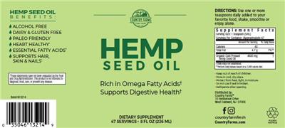 Hemp Seed Oil label