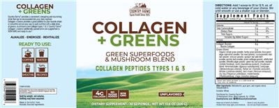 Collagen + Greens Unflavored label