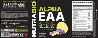 Alpha EAA Blueberry Lemonade label