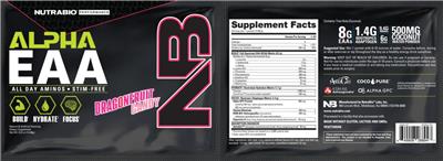 Alpha EAA Dragonfruit Candy label
