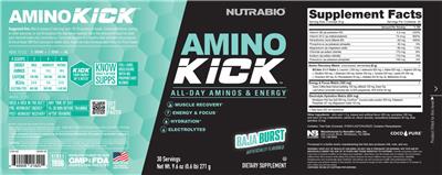 Amino Kick Baja Burst label