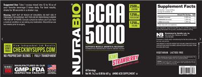 BCAA 5000 Kiwi Strawberry label