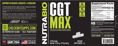 CGT Max Raw Unflavored label