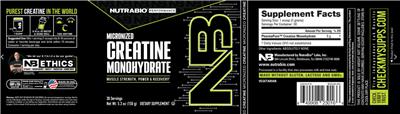 Micronized Creatine Monohydrate label