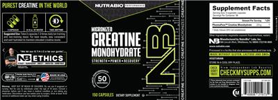 Creatine Monohydrate label