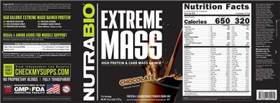 Extreme Mass Chocolate label