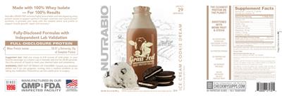 Grass Fed Whey Protein Isolate Ice Cream Cookie Dream label