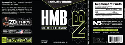 HMB 1000 mg label