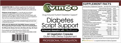 Diabetes Script Support label