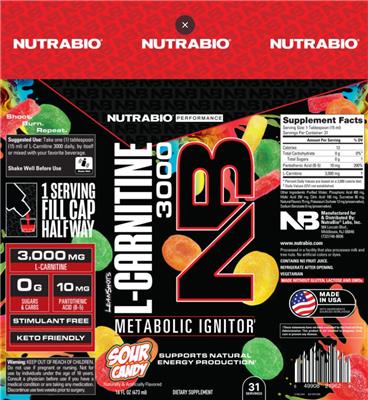 Leanshots L-Carnitine 3000 Sour Candy label