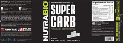 Super Carb Raw Unflavored label