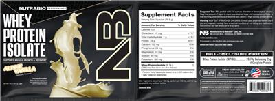 Whey Protein Isolate Alpine Vanilla label