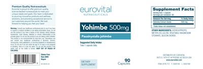 Yohimbe 500 mg label