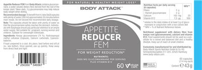 Appetite Reducer Fem label