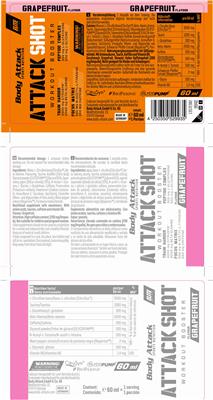 Attack Shot Grapefruit Flavour label