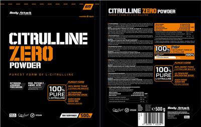 Citrulline Zero Powder label