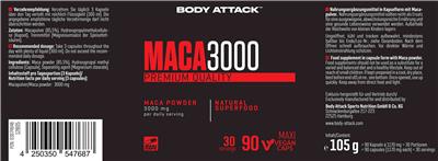Maca 3000 label