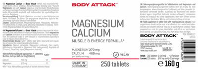 Magnesium 272 mg + Calcium 460 mg label