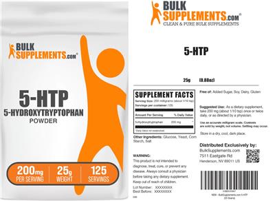 5-HTP Powder 200 mg label