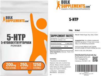 5-HTP Powder 200 mg label