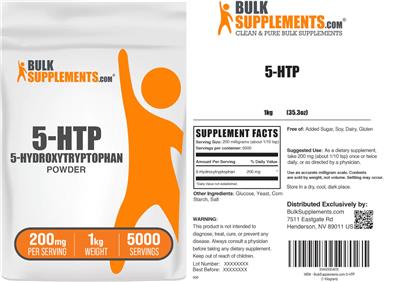 5-HTP Powder 200 mg label
