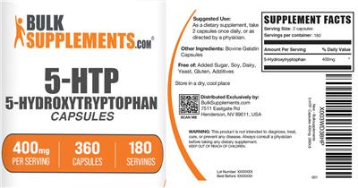 5-HTP Capsules 400mg label