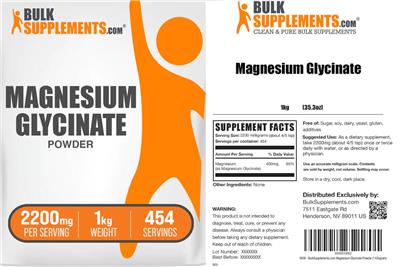Magnesium Glycinate Powder label