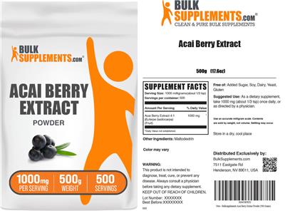 Acai Berry Extract Powder 1000 mg label