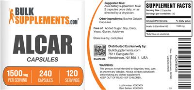 ALCAR Capsules 1500 mg label