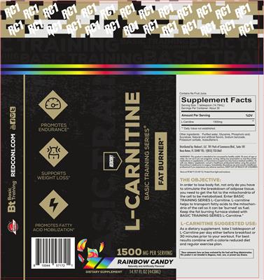 L-Carnitine 1500 mg Rainbow Candy label