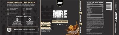 MRE Oatmeal Chocolate Chip label