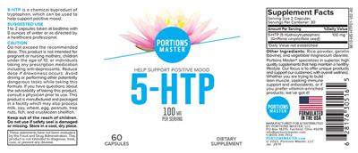 5-HTP 100 mg label