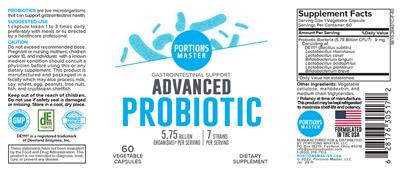 Advanced Probiotic label