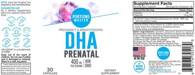DHA Prenatal 400 mg label