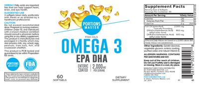Omega 3 2,000 mg label