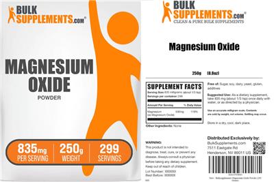 Magnesium Oxide Powder 835 mg label