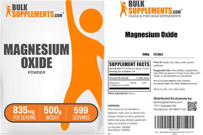 Magnesium Oxide Powder label