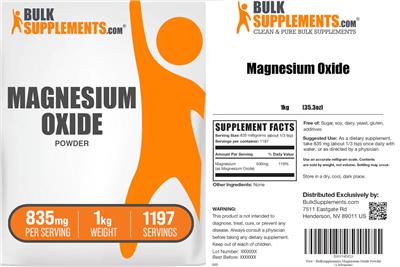 Magnesium Oxide Powder 835 mg label