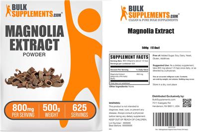 Magnolia Extract Powder 800 mg label