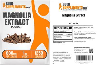Magnolia Extract Powder 800 mg label