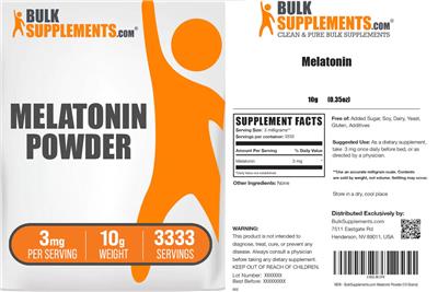 Melatonin Powder 3 mg label