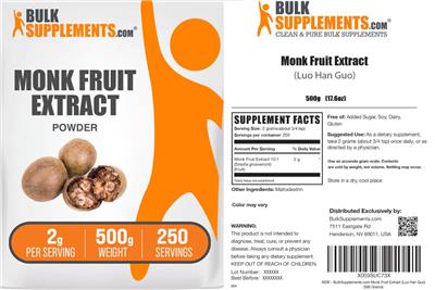 Monk Fruit Extract Powder 2 g label