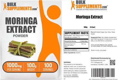 Moringa Extract Powder 1000 mg label