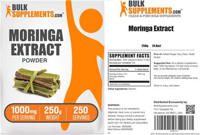 Moringa Extract Powder 1000 mg label