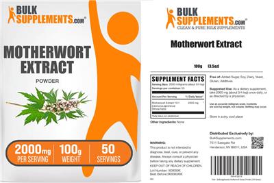 Motherwort Extract Powder 2000 mg label