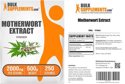 Motherwort Extract Powder 2000 mg label