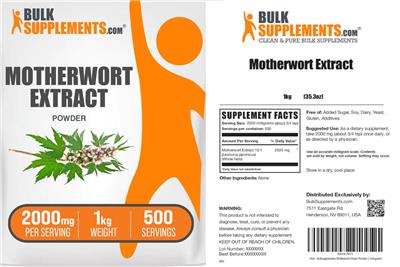 Motherwort Extract Powder 2000 mg label