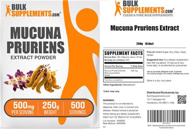 Mucuna Pruriens Extract Powder 500 mg label