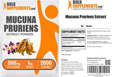 Mucuna Pruriens Extract Powder 500 mg label