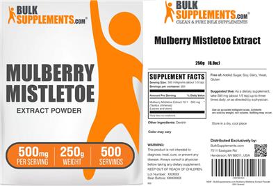 Mulberry Mistletoe Extract Powder 500 mg label